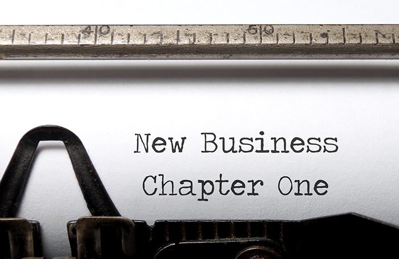 New Business Chapter One written by a typewriter